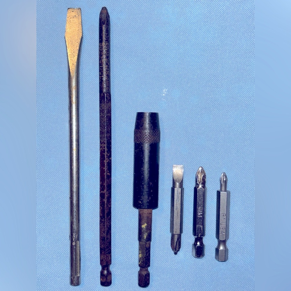 APEX POWER SCREWDRIVER, SET of 6” SCREWDRIVER BITS, + 3 ADD’L SCREWDRIVER BITS…